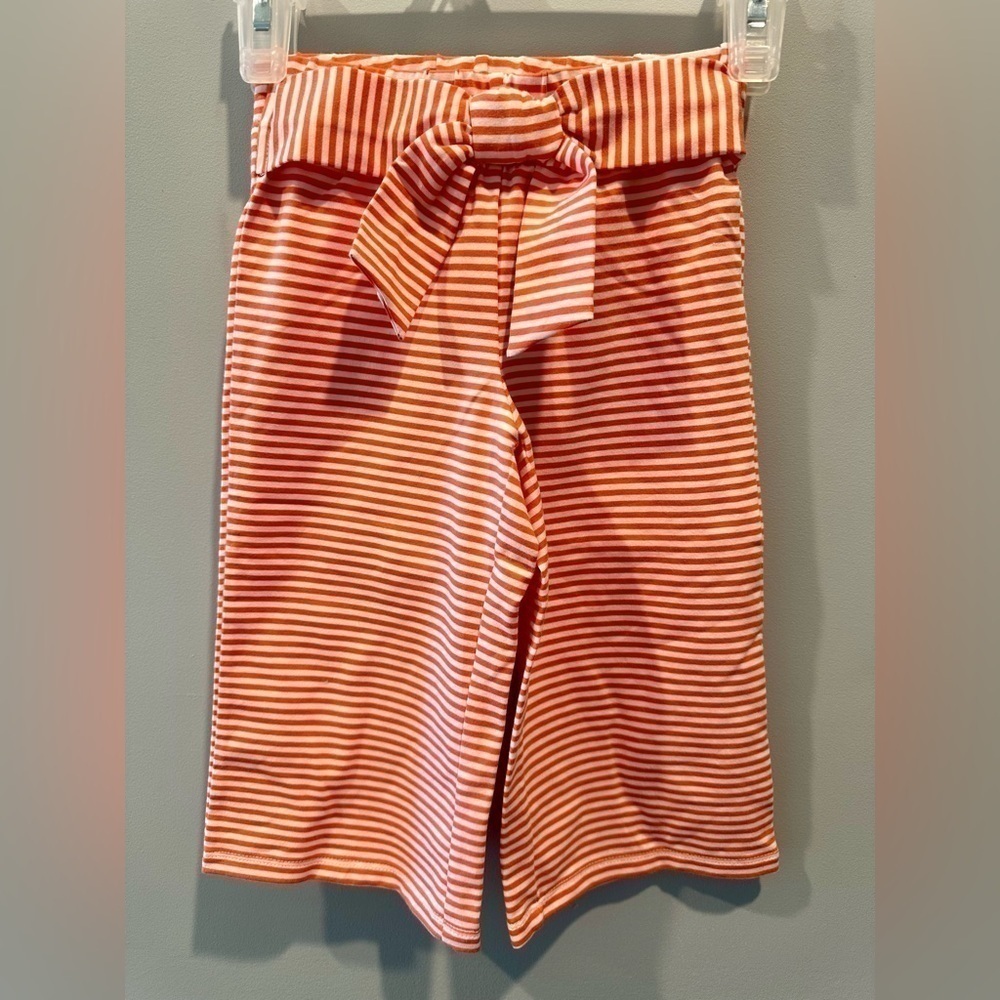 Janie and Jack new Culottes striped pants white and pink size 2 T